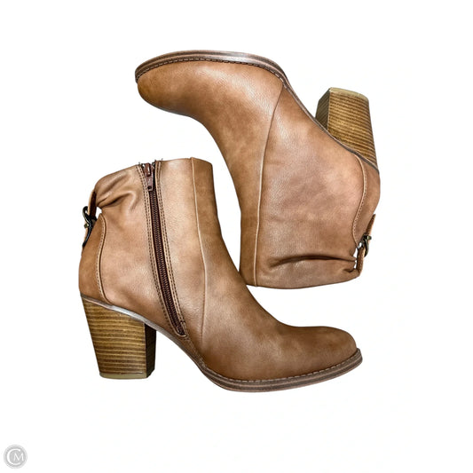 Boots Ankle Heels By Bare Traps In Tan, Size: 8