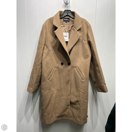 Coat Peacoat By FASHION In Tan, Size: Xxl