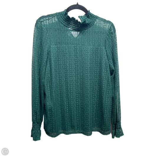 Top Long Sleeve By Adrianna Papell In Green, Size: L
