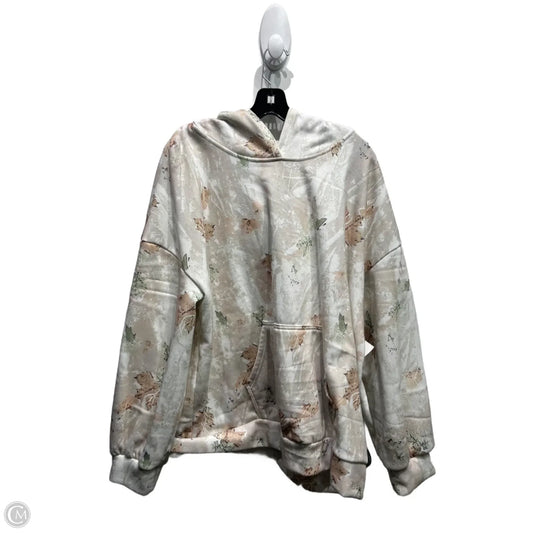 Sweatshirt Hoodie By Clothes Mentor In Green & Tan, Size: 2x