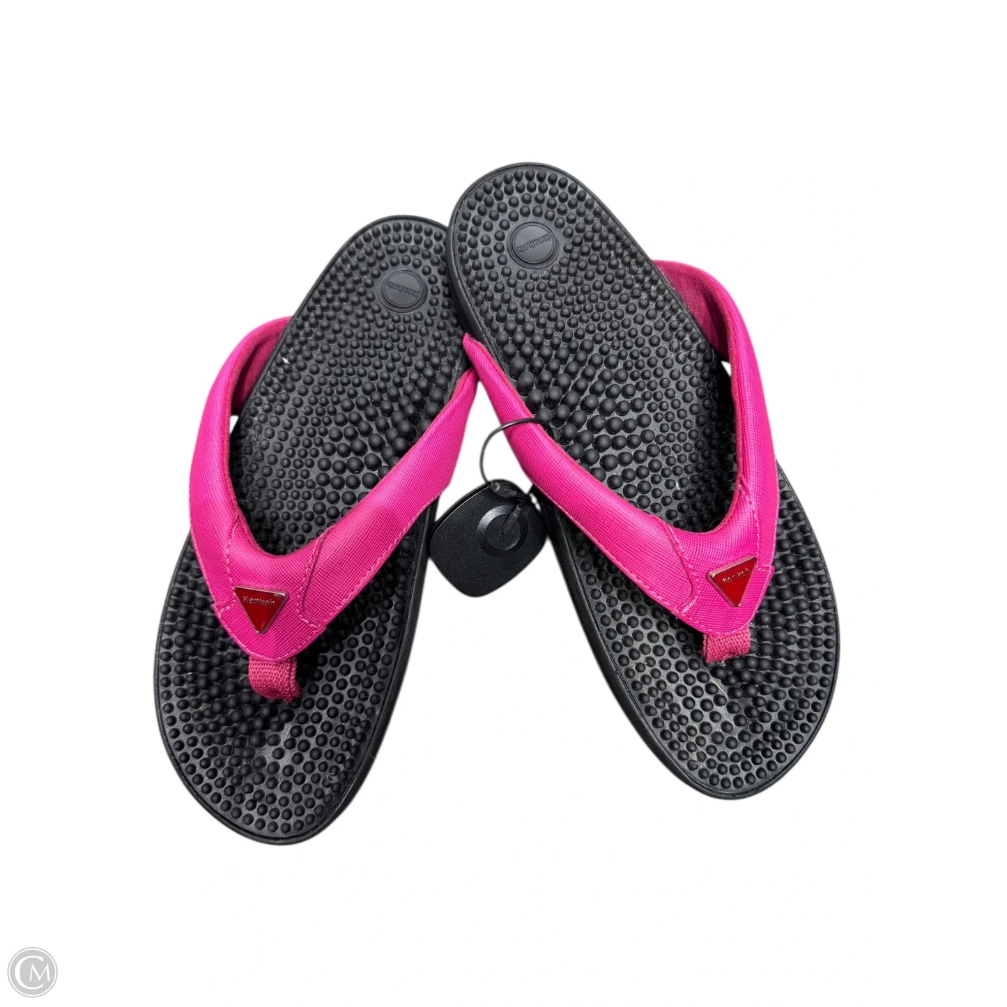 Sandals Flats By KENKOH In Black & Pink, Size: 8