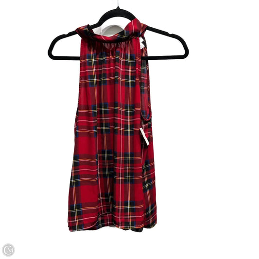Top Sleeveless By J. Crew In Black & Red, Size: 4