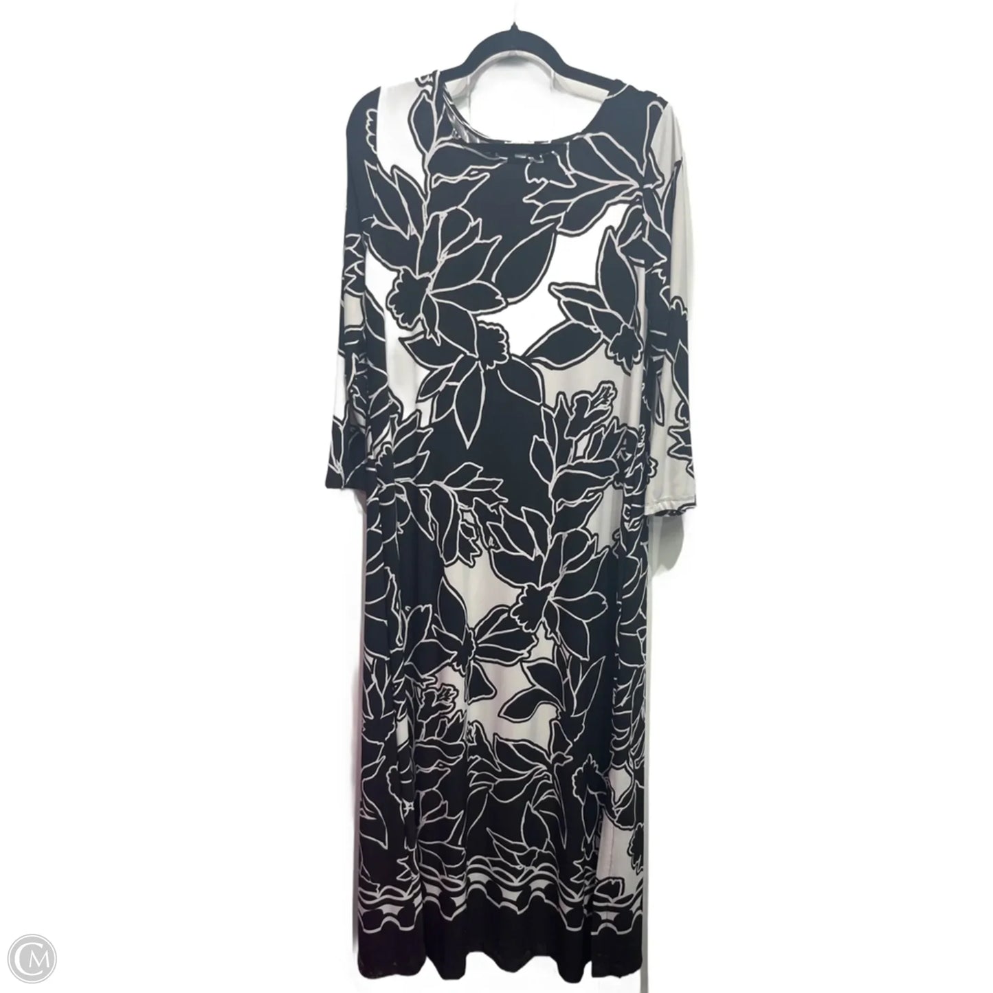 Dress Casual Maxi By Chicos In Black & White, Size: Lp