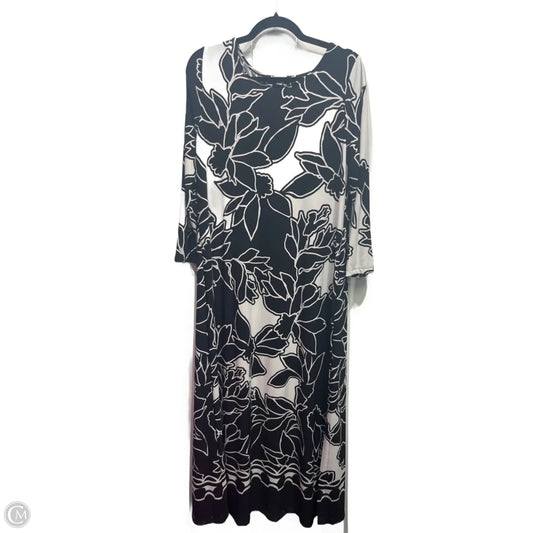 Dress Casual Maxi By Chicos In Black & White, Size: Lp