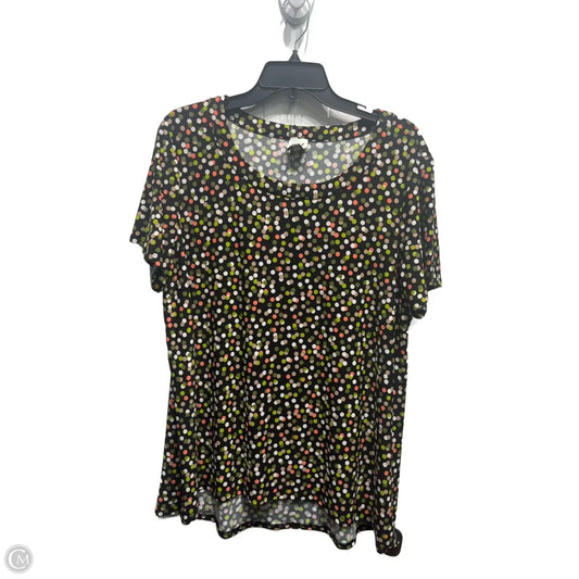 Top Short Sleeve By Anne Klein In Black & Green, Size: 1x