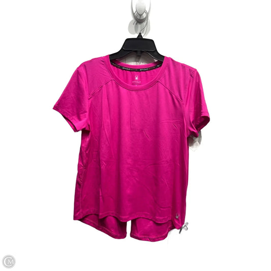 Athletic Top Short Sleeve By Spyder In Pink, Size: M