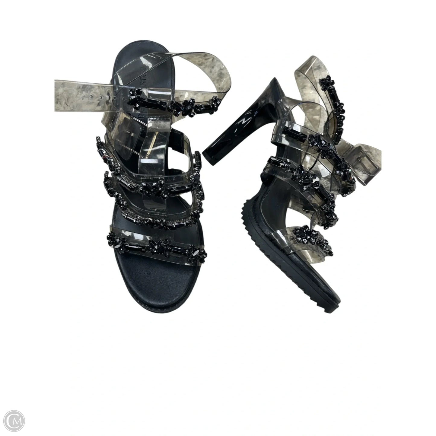 Sandals Designer By Karl Lagerfeld In Black, Size: 9