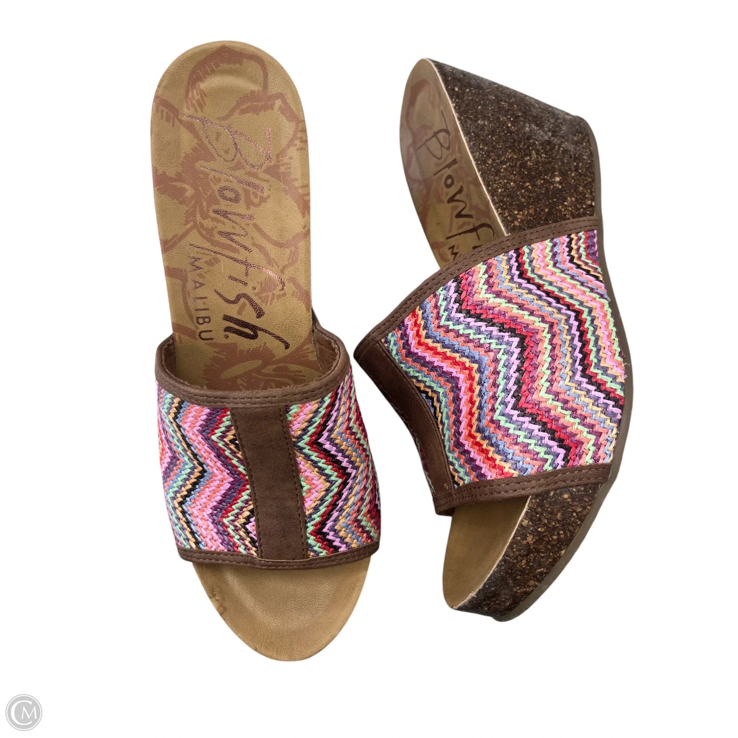 Sandals Heels Wedge By Blowfish In Pink & Purple, Size: 9