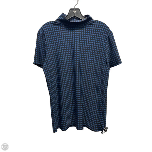 Top Short Sleeve By Anne Klein In Black & Blue, Size: L