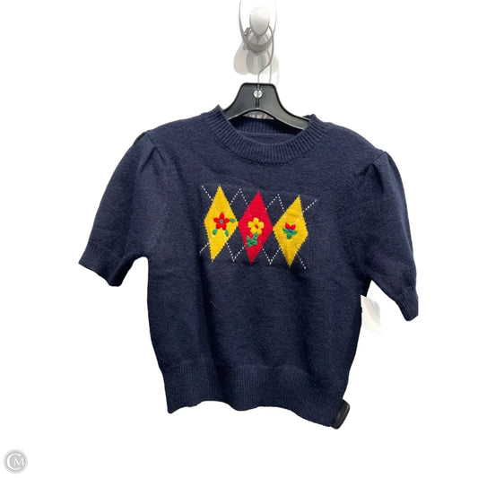 Sweater Short Sleeve By Clothes Mentor In Blue & Red, Size: S