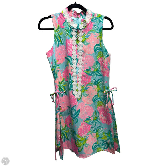 Romper Designer By Lilly Pulitzer In Green & Pink, Size: 4