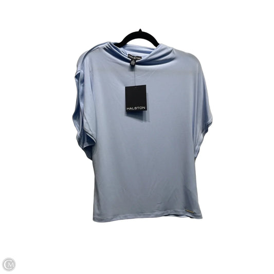 Top Short Sleeve Designer By Halston In Blue, Size: L