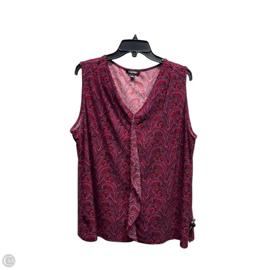 Top Sleeveless By Roz And Ali In Purple & Red, Size: Xl