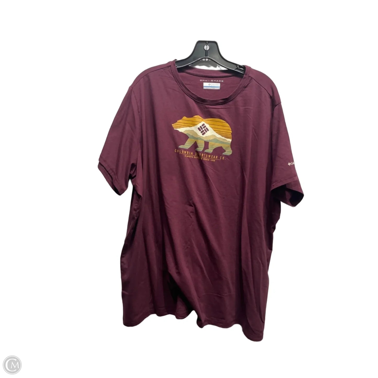 Top Short Sleeve By Columbia In Maroon, Size: 3x