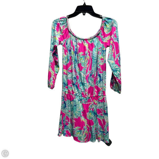 Romper Designer By Lilly Pulitzer In Green & Pink, Size: Xs