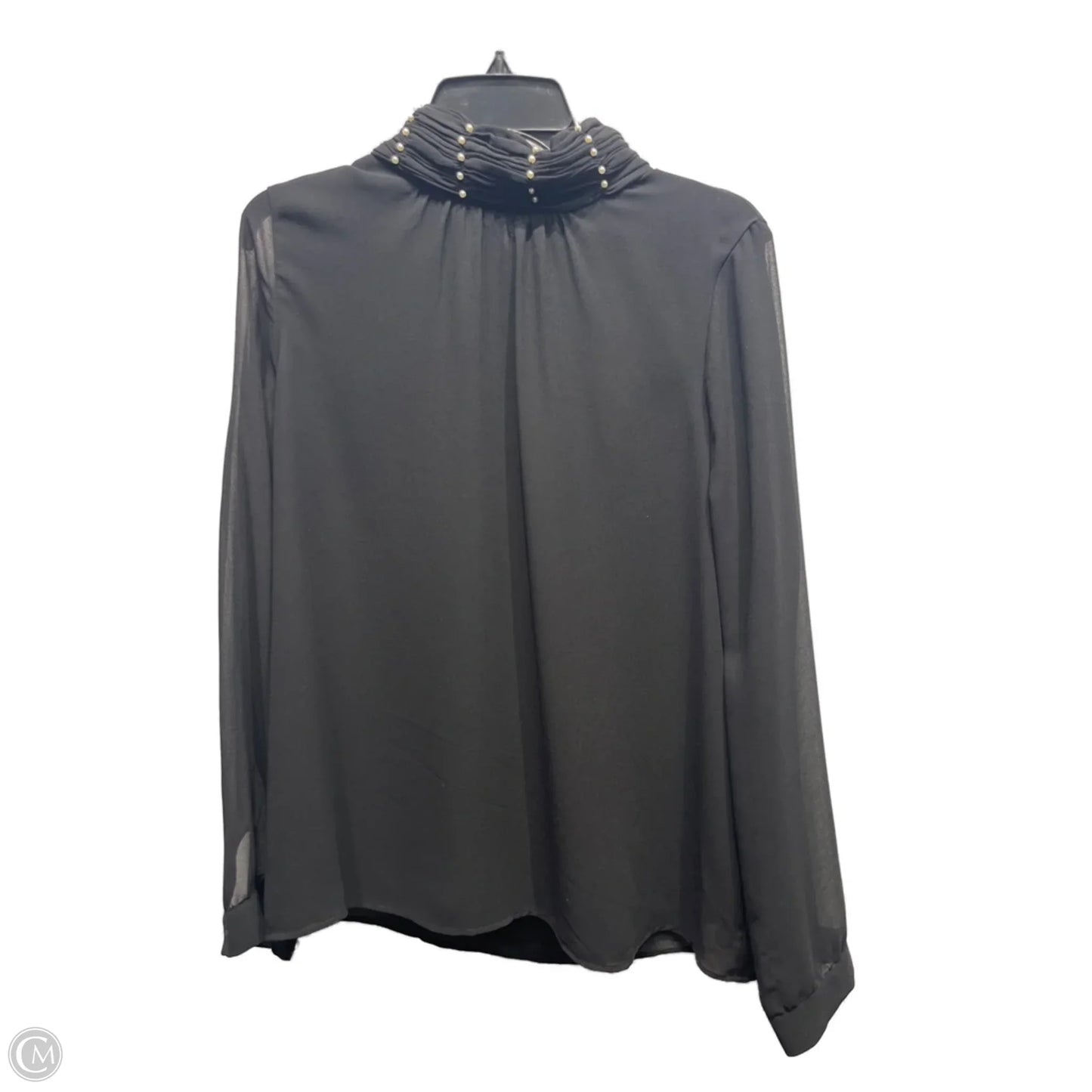 Top Long Sleeve Designer By Karl Lagerfeld In Black, Size: M