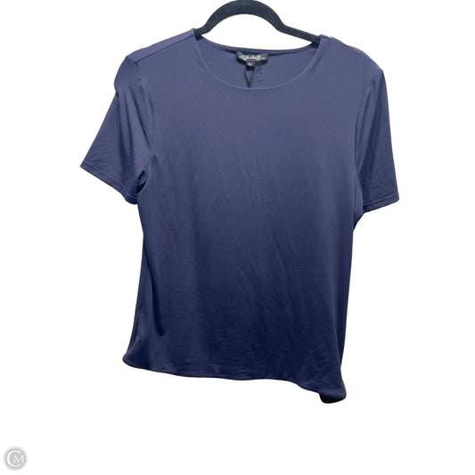 Top Short Sleeve By Charlie B In Navy, Size: L