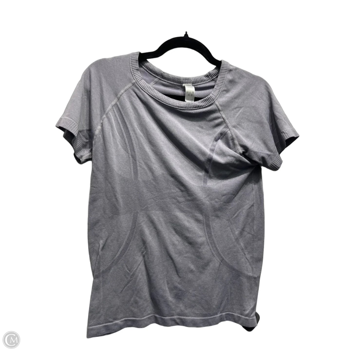 Athletic Top Short Sleeve By Lululemon In Grey, Size: L