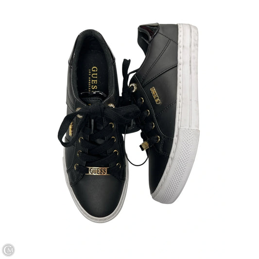 Shoes Sneakers By Guess In Black & Gold, Size: 6.5