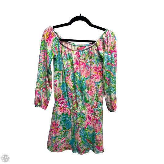 Romper Designer By Lilly Pulitzer In Green & Pink, Size: Xs
