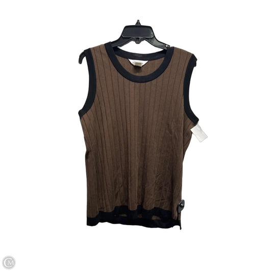 Top Sleeveless By Misook In Brown, Size: Xl