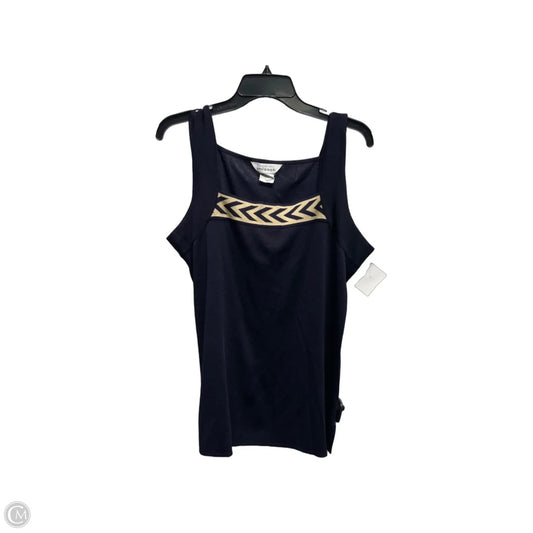 Top Sleeveless By Misook In Navy, Size: L