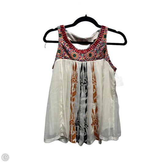 Top Sleeveless By Akemi And Kin In Cream & Red, Size: Xs
