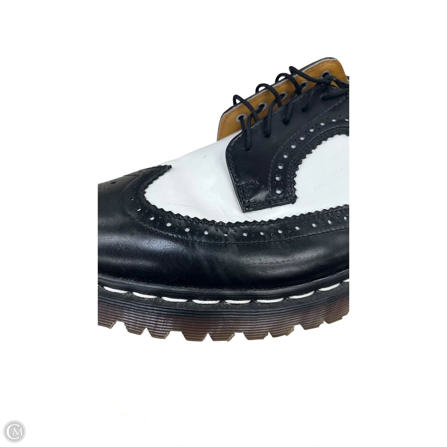 Shoes Flats By Dr Martens In Black & White, Size: 10