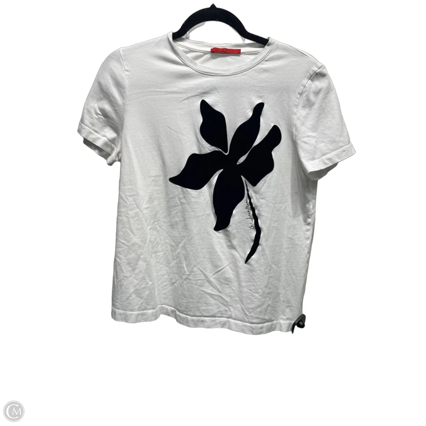 Top Short Sleeve Designer By Carolina Herrera In Black & White, Size: S