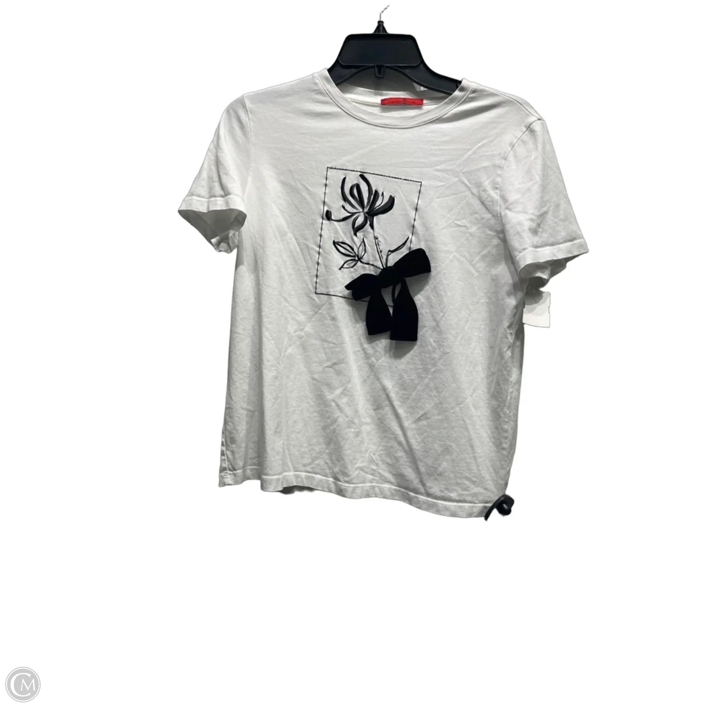Top Short Sleeve Designer By Carolina Herrera In Black & White, Size: S