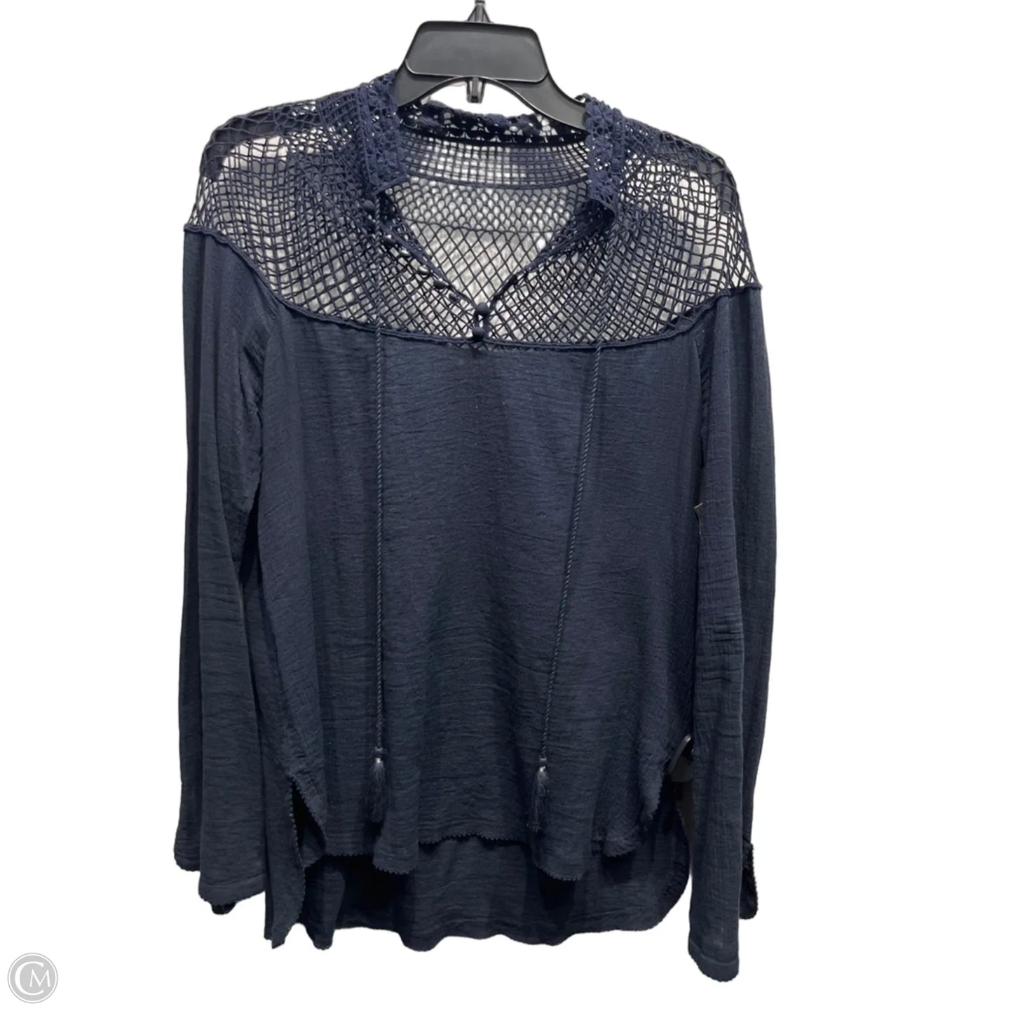 Top Long Sleeve By Free People In Navy, Size: M