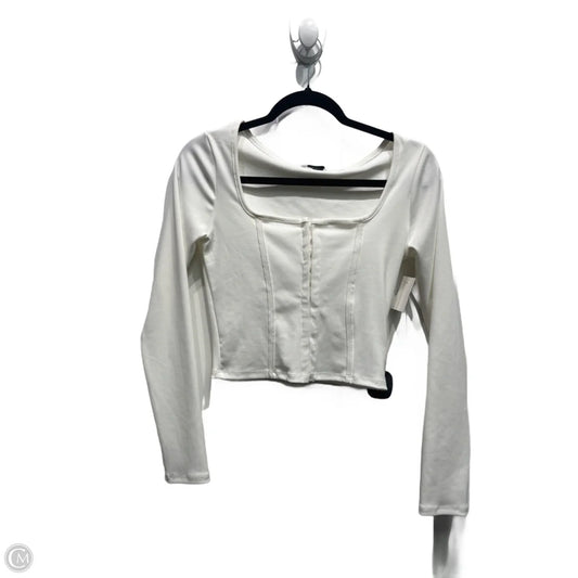 Top Long Sleeve By Clothes Mentor In White, Size: L