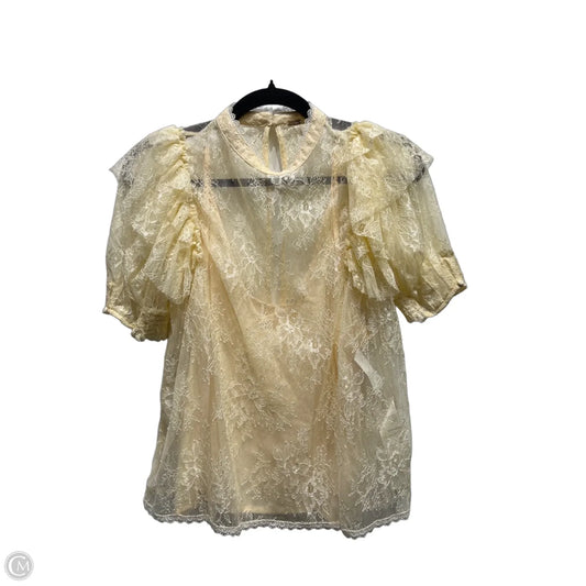 Top Short Sleeve By Free People In Cream, Size: S