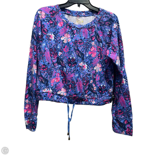 Top Long Sleeve Designer By Lilly Pulitzer In Blue & Pink, Size: M