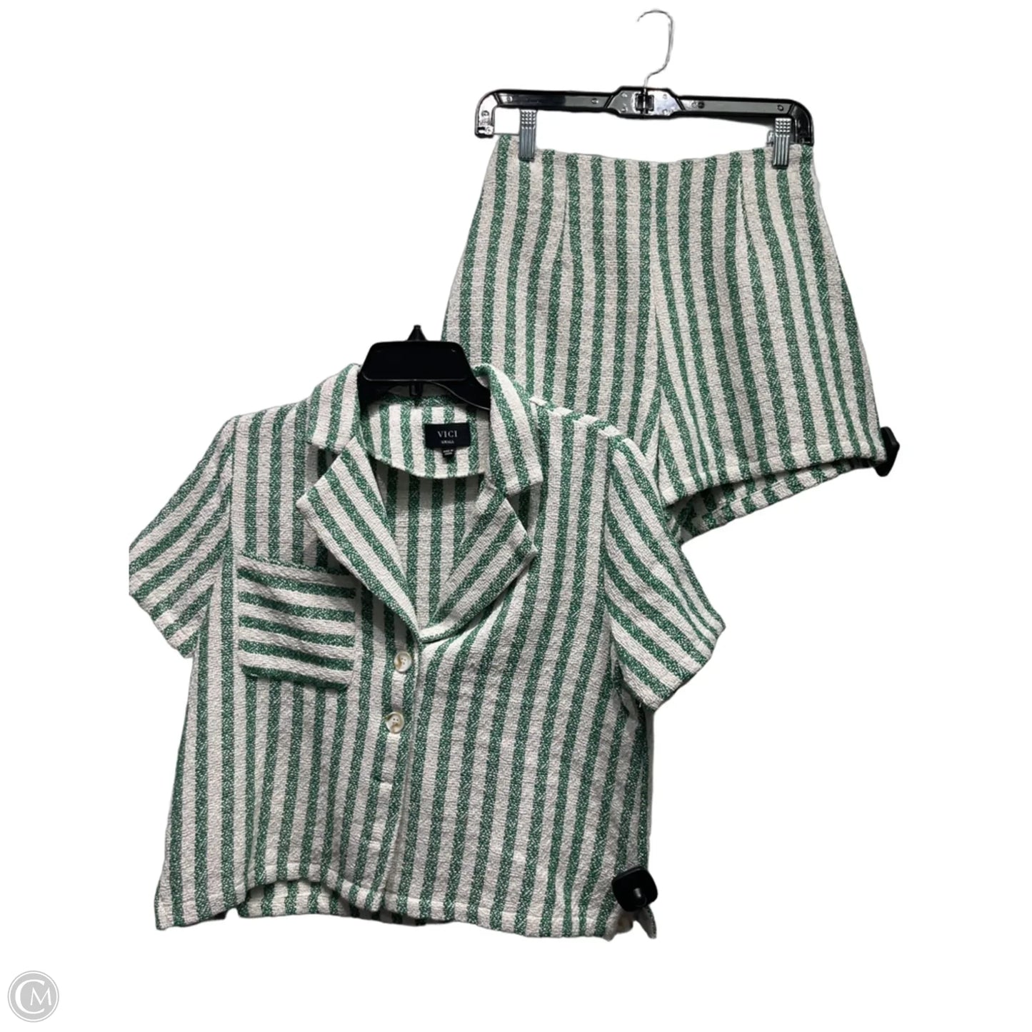 Shorts Set By Vici In Green & White, Size: S