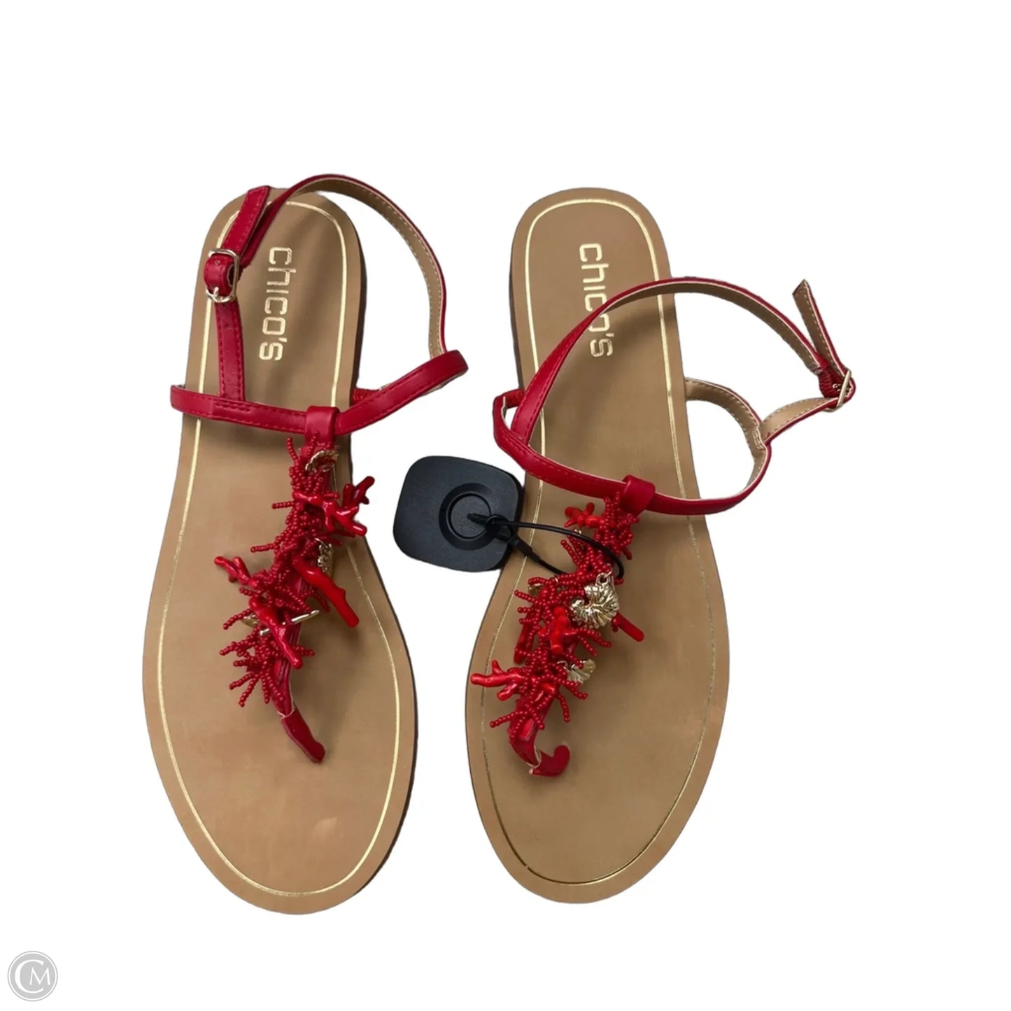 Sandals Flats By Chicos In Red, Size: 9