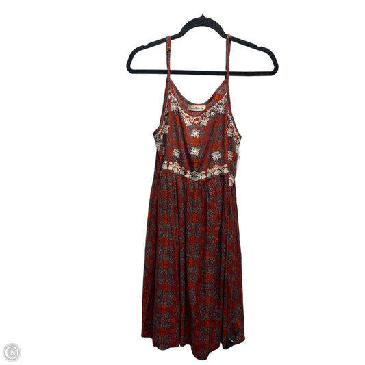 Dress Casual Midi By Natural Life In Orange & Red, Size: M