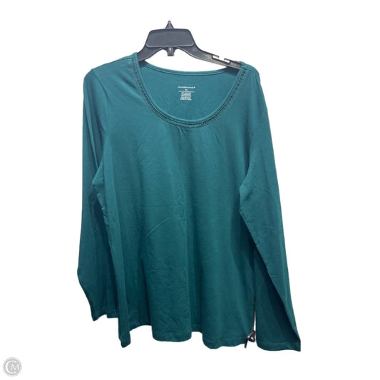 Top Long Sleeve Basic By Cj Banks In Green, Size: Xl