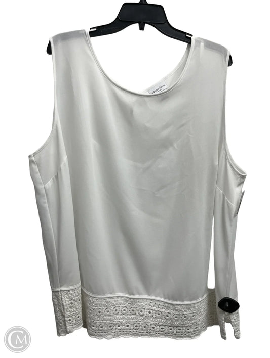Top Sleeveless By Liz Claiborne In White, Size: 2x