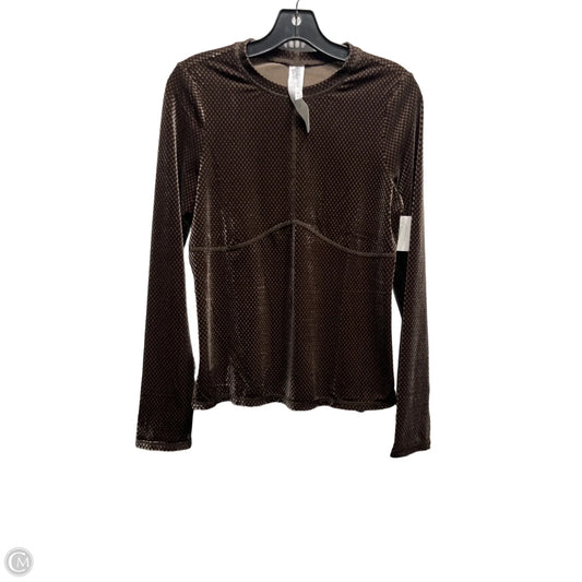 Athletic Top Long Sleeve Crewneck By Fabletics In Brown, Size: M