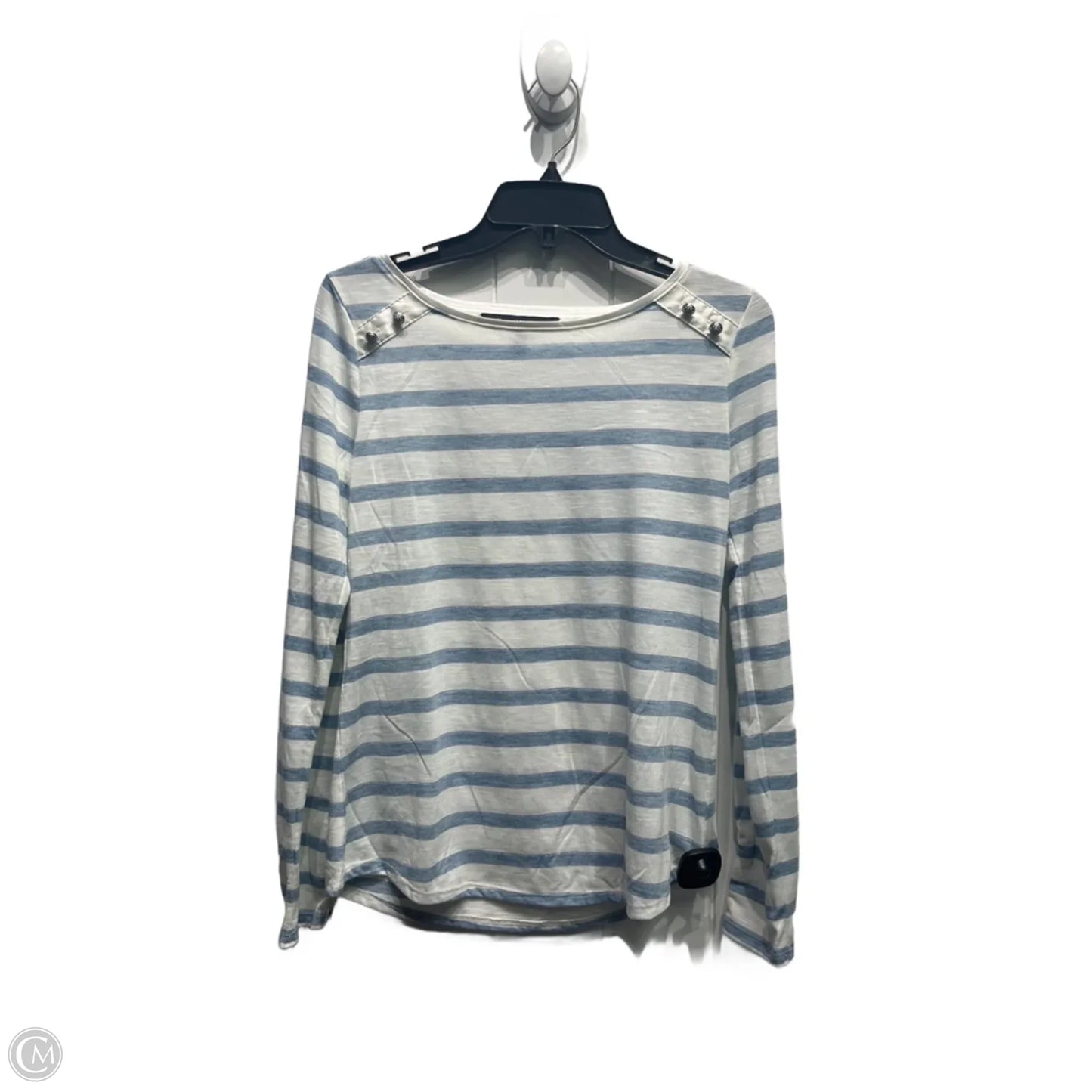 Top Long Sleeve By White House Black Market In Blue & White, Size: S