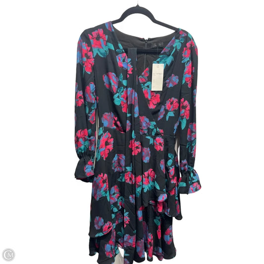 Dress Party Short By Tahari By Arthur Levine In Black & Green, Size: M