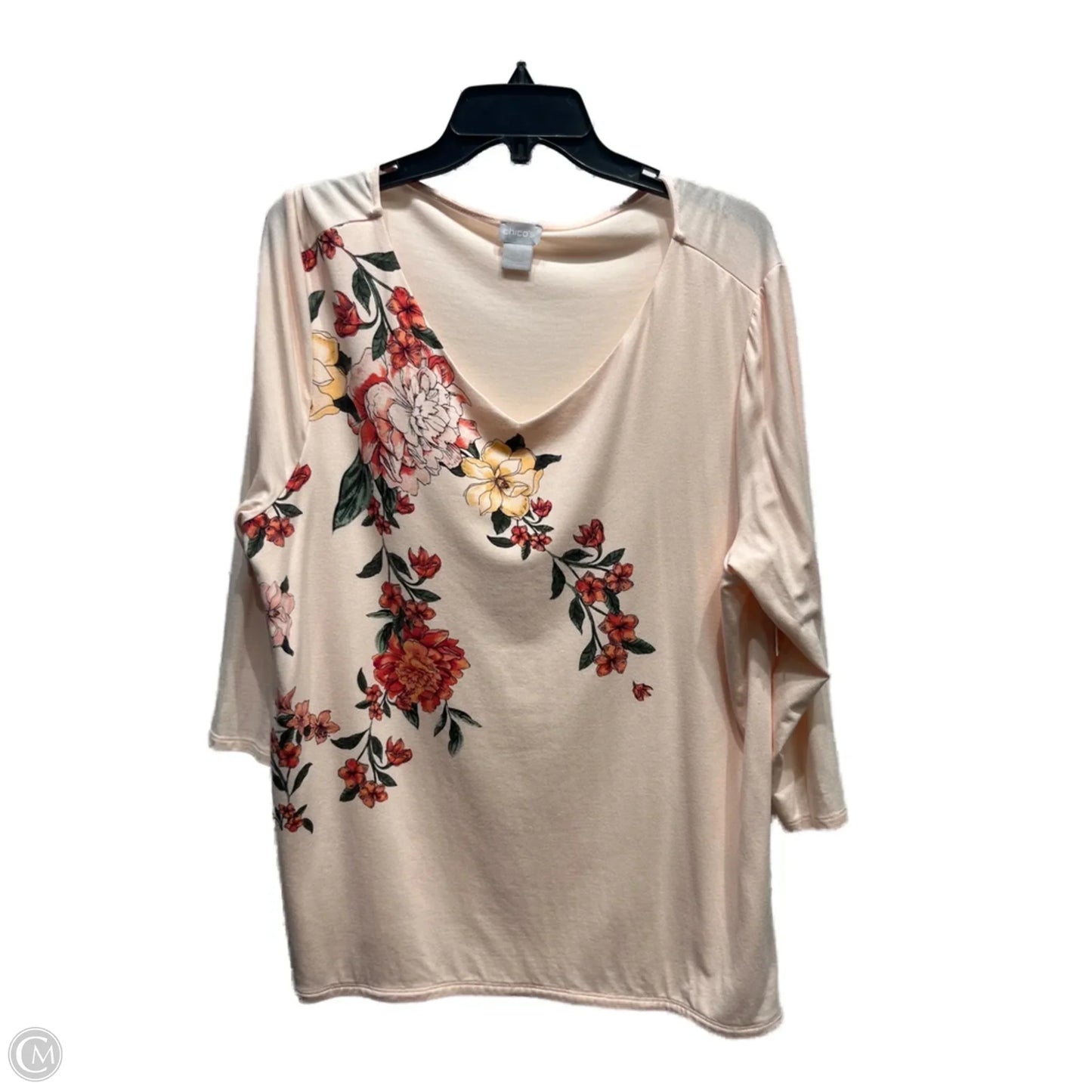 Top Long Sleeve By Chicos In Pink, Size: Xl