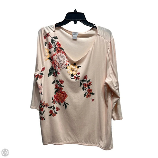 Top Long Sleeve By Chicos In Pink, Size: Xl