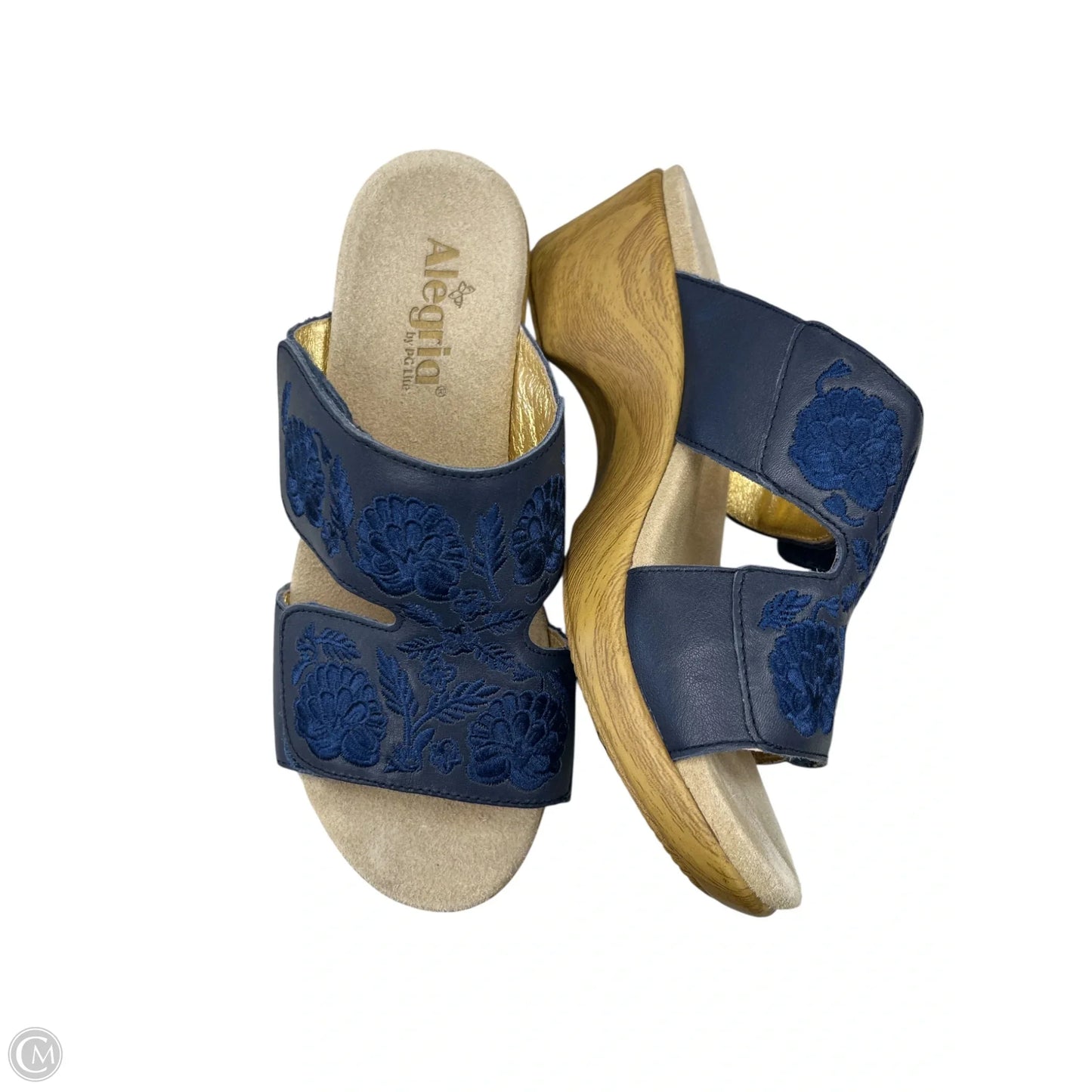 Sandals Heels Wedge By Alegria In Blue, Size: 9