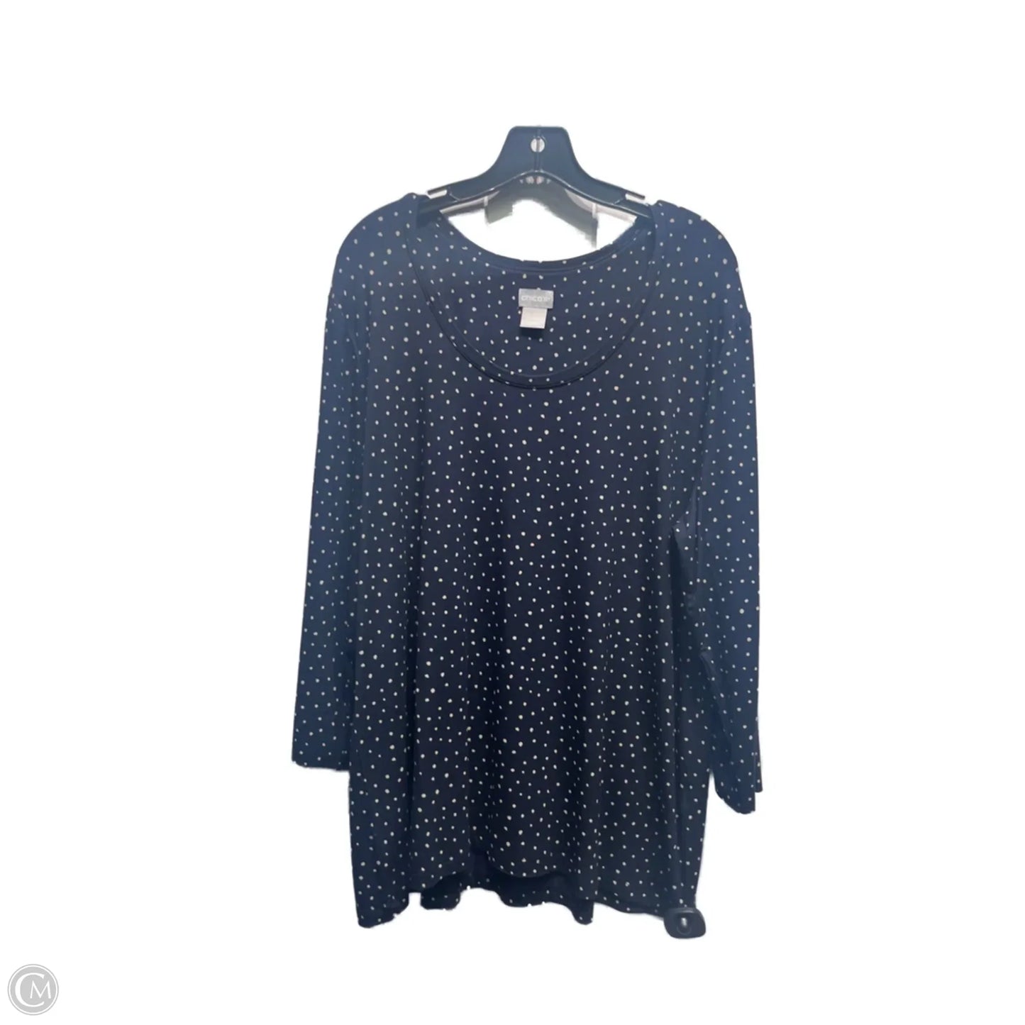 Top Long Sleeve By Chicos In Blue & Tan, Size: Xl