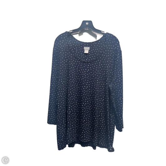 Top Long Sleeve By Chicos In Blue & Tan, Size: Xl