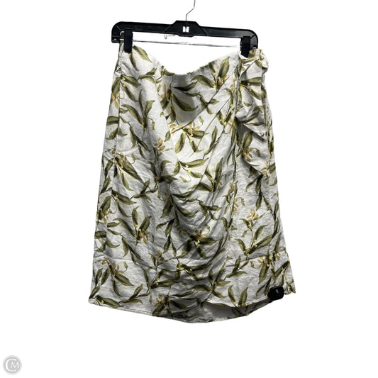 Skirt Midi By Chicos In Green & White, Size: L