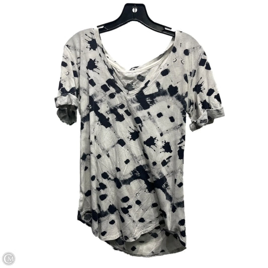 Athletic Top Short Sleeve By Lululemon In Black & White, Size: L