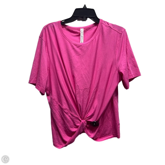Athletic Top Short Sleeve By Lululemon In Pink, Size: 12